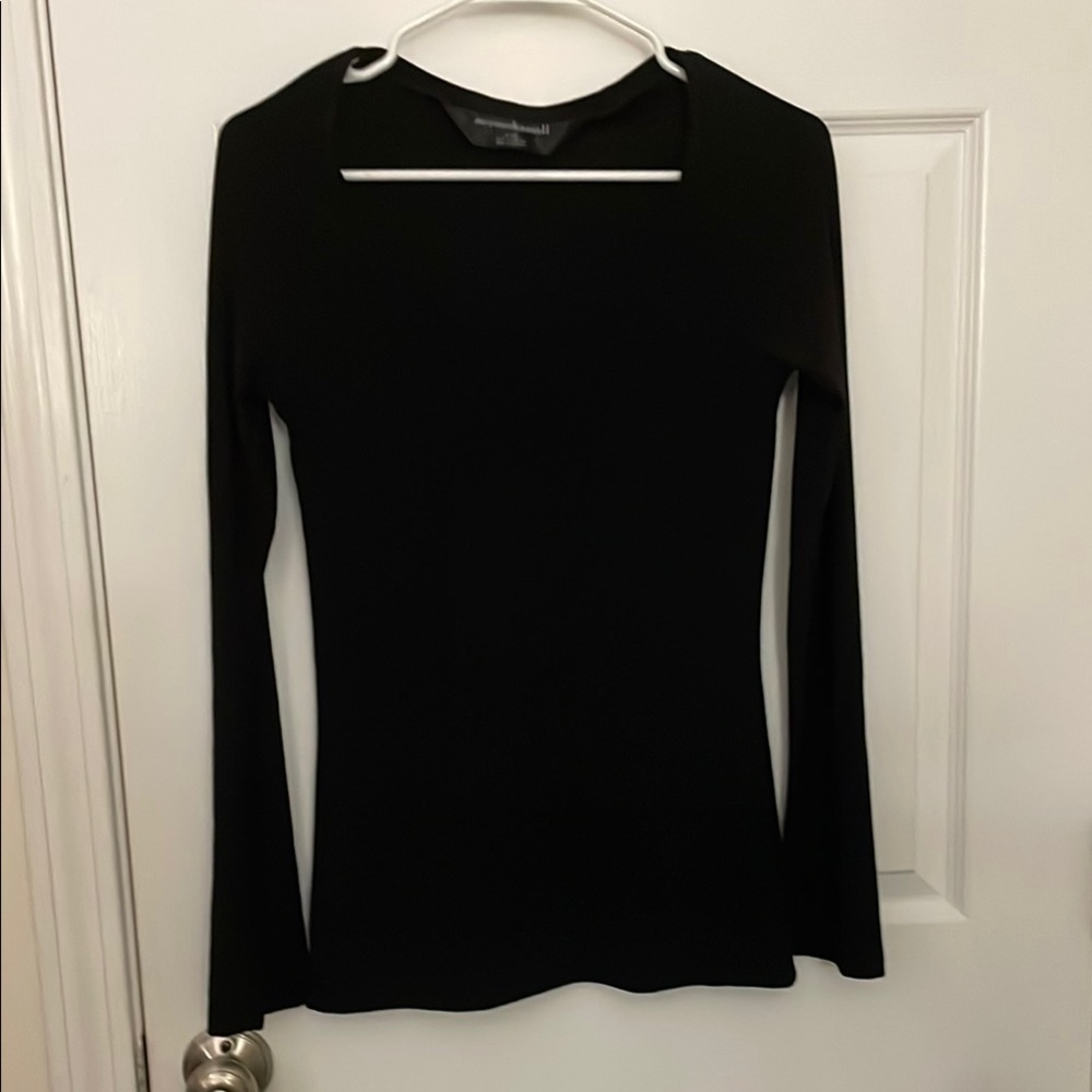 Norma Kamali Black Long Sleeve Blouse